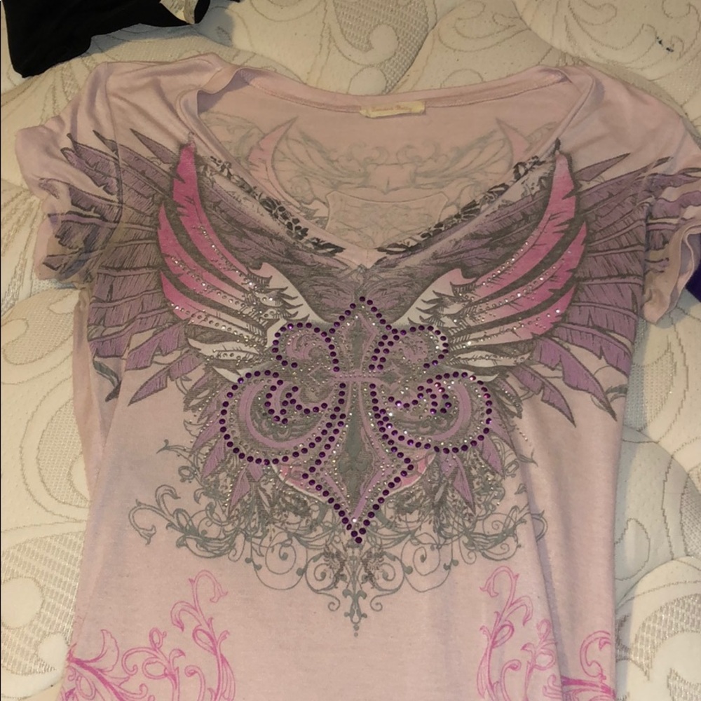 Pink angel wing shirt
